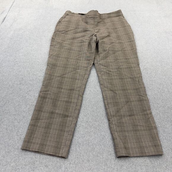 Hilary Radley Pants Womens Large Plaid  Pull On Flat Front Mid Rise Comfort READ - Picture 1 of 10